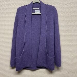 NWOT Simply Natural Purple Open Front Cardigan Women OneSize Peru Alpaca/Acrylic